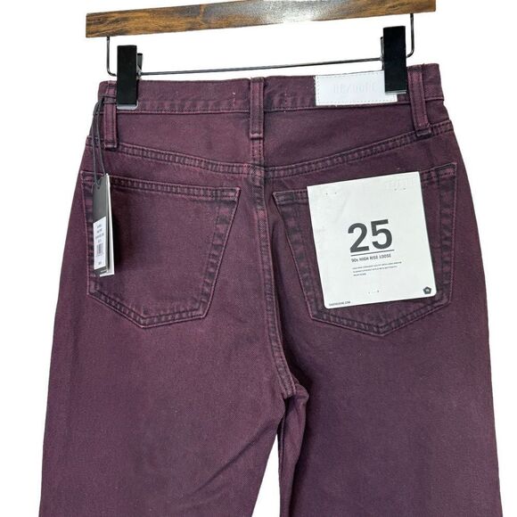 NEW Re/Done 90s High Rise Loose Wine Dipped Jeans Size 25 - Picture 7 of 12